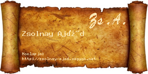 Zsolnay Ajád névjegykártya